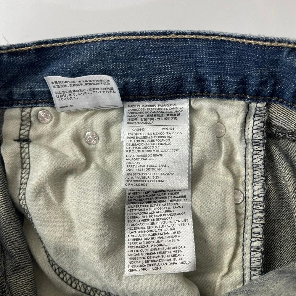 Levis Jeans Mens 34x32 Blue 514 Straight Fit medium Wash Denim Cowboy Work